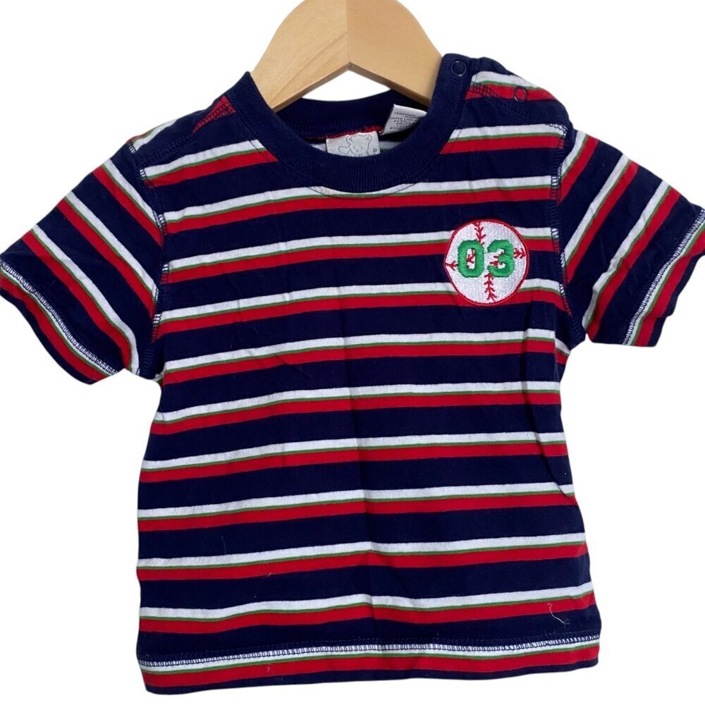 Baby Boy/Girl Vintage Baseball Patch Tee - Size 18 Months 90's - Picture 1 of 5